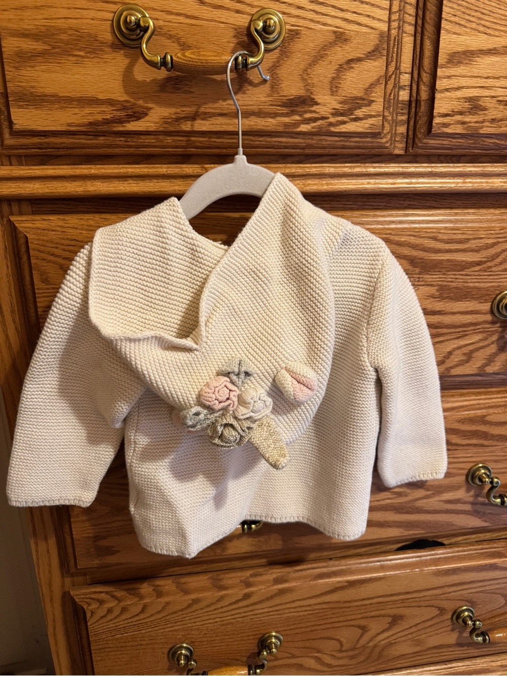 Baby Gap Cardigan with Unicorn Hood & Floral Appliqué, size 18-24 months